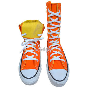 Converse 1987 RARE Vintage NeeHi XHI Calf Fold Orange Yellow Sneakers M6.5 W8.5